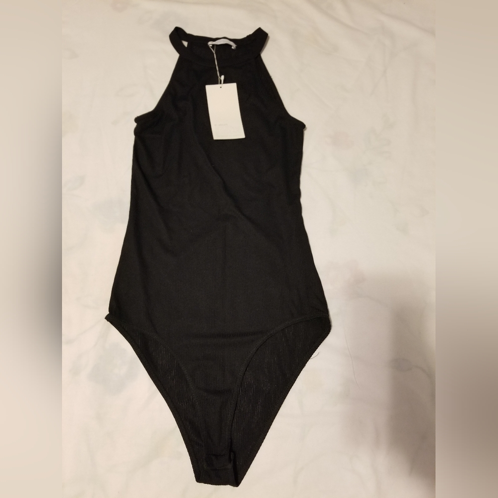 NWT Zara Trafaluc Collection's Halterneck Bodysuit Color Black Size Small - Picture 2 of 10
